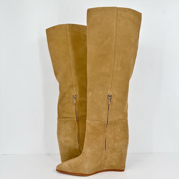 Vince Camuto Womens Tiasie Over the Knee Wedge Boots US 11 M Tan Suede NWOB - Picture 7 of 11